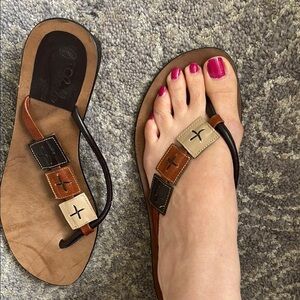 Stylish Brown and Tan Sandals